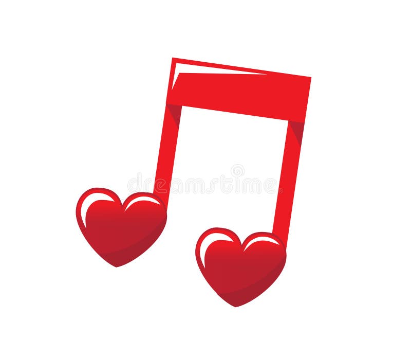 Graphics & More Treble Clef Note Sound-Heart Music Red White 