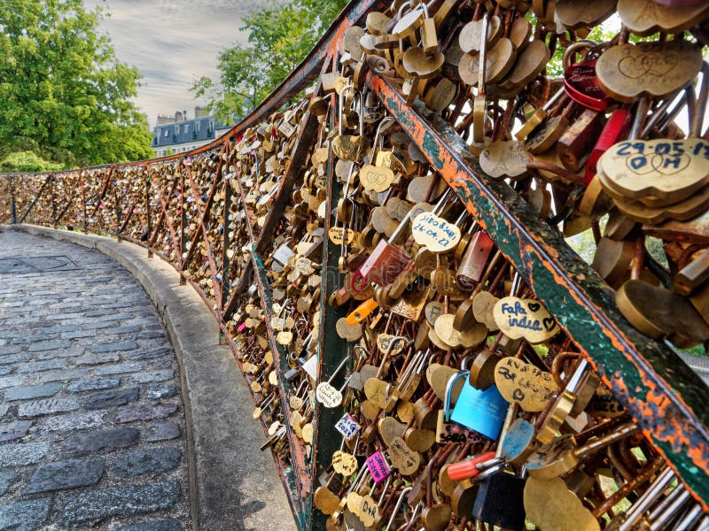 Love Padlocks at Pont Des Arts, Paris Editorial Stock Image Image of