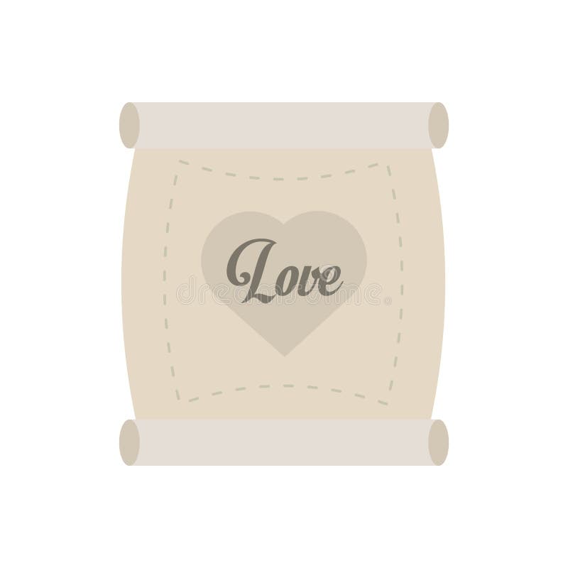 Love Parchment Message Heart Outline Stock Vector Illustration of