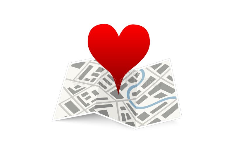 Love pin on map gps location icon isolated on vector illustration