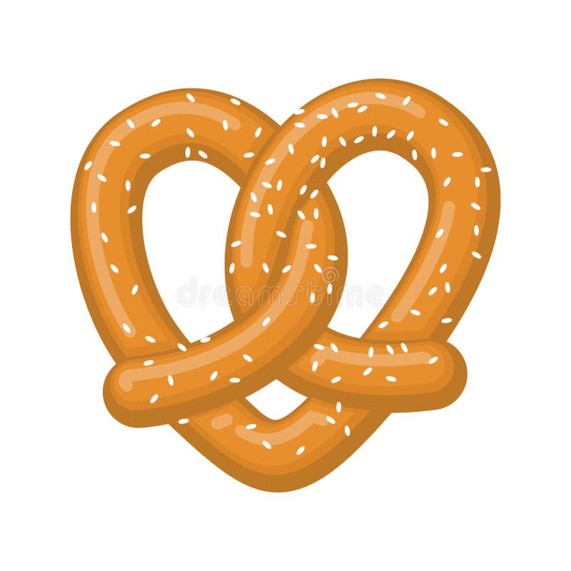 Love pretzel. snack heart. Food lover sign. Traditional German m