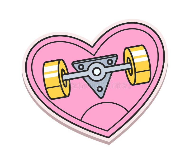 Love skateboarding retro sticker design royalty free illustration