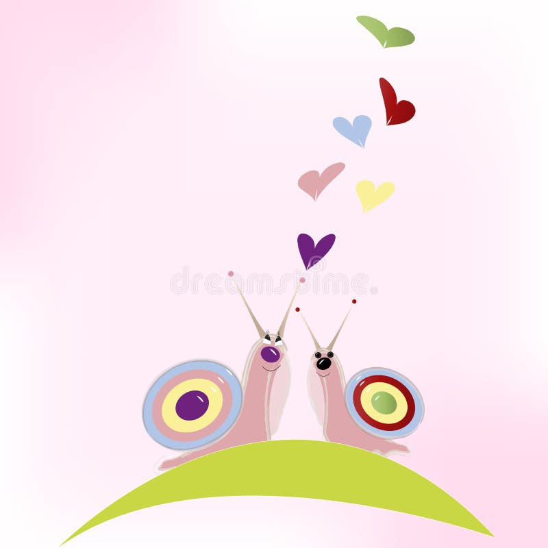 Two snails in love stock illustration. Illustration of love 36018691
