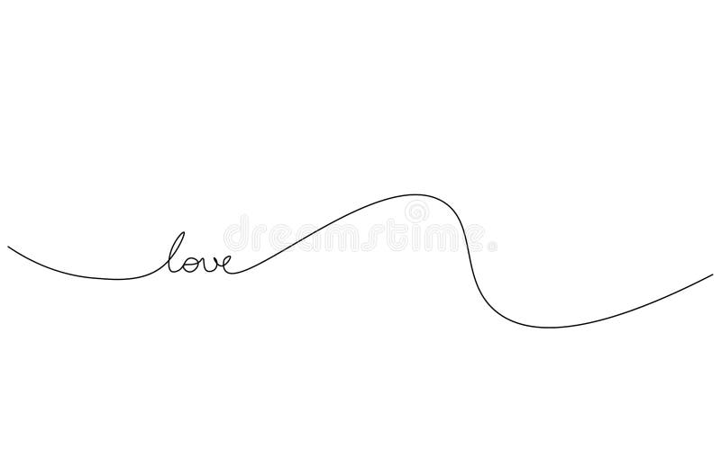 Love Lettering One Line Drawing, Vector Stock Vector - Illustration of ...