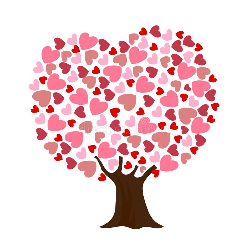 Love tree vector isolated stock illustration