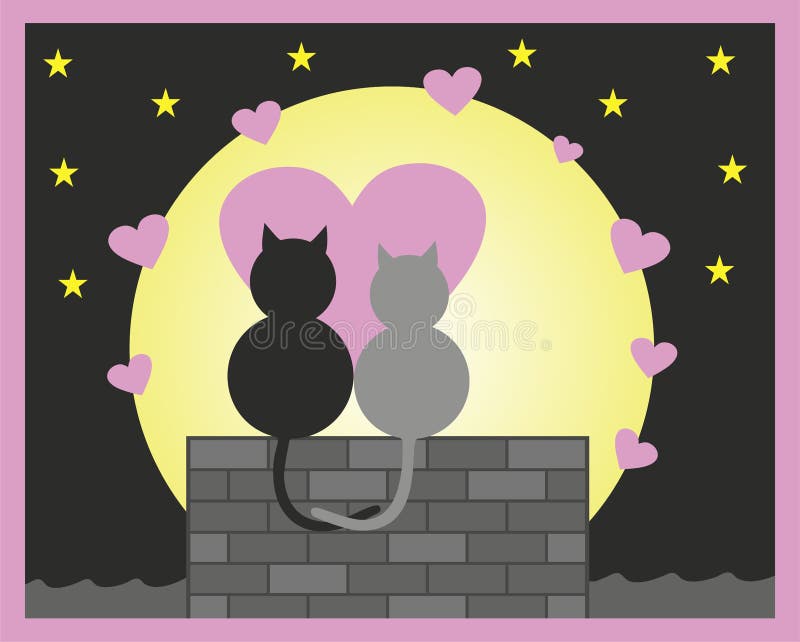 Two cats on the moon 13430417 Vector Art at Vecteezy