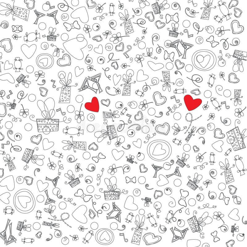 Love Valentine Day doodle icons vector illustration