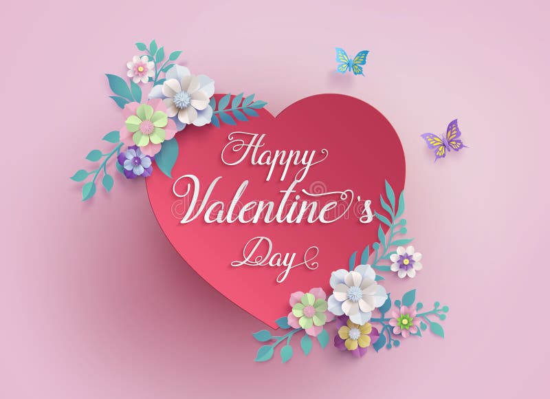 Love and Valentine day with   heart  and flower.