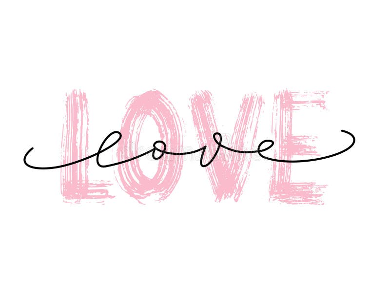 Love word hand drawn lettering. Dry brush texture. Modern calligraphy. Grunge vector illustration. Design for print. vector illustration Love word hand drawn lettering. Dry brush texture. Modern calligraphy. Grunge vector illustration. Design for print. vector illustration