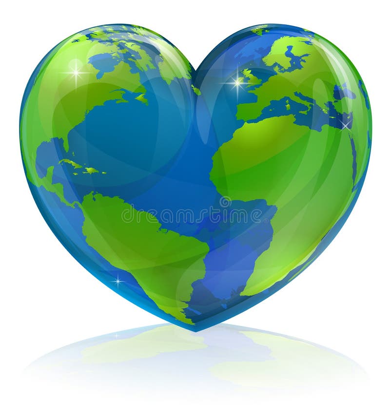 Love the world heart concept royalty free illustration