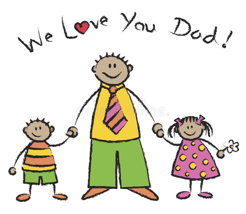 Download We Love You Dad Tan Skin Tone Stock Vector - Illustration ...
