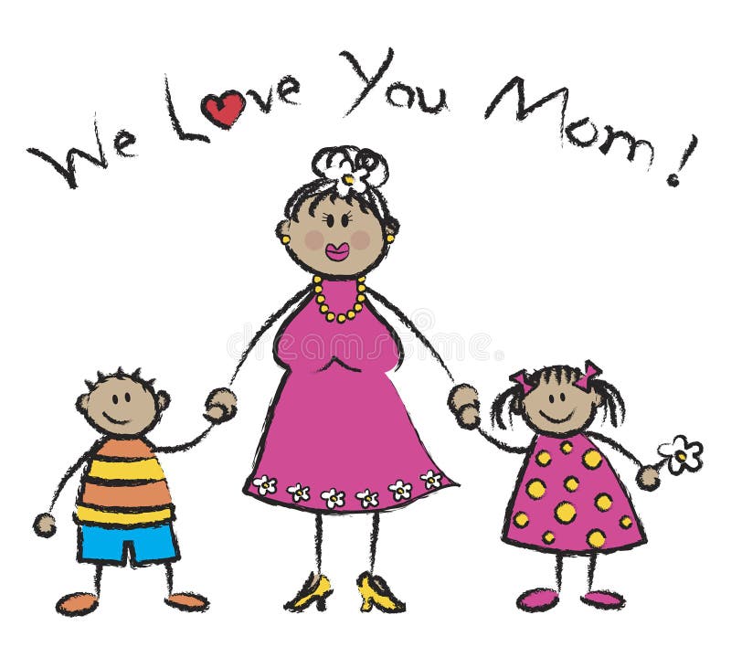 Download We love you mom - tan skin stock vector. Illustration of ...