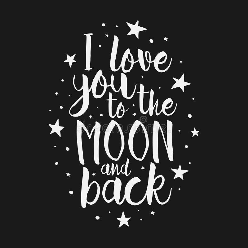 I Love You To the Moon and Back Quote, Vector Drawing Stock Vector ...