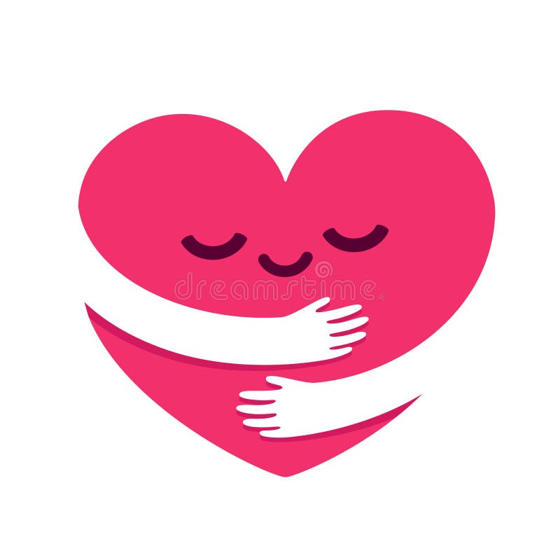 Love yourself heart hug stock vector. Illustration of idea - 162849969