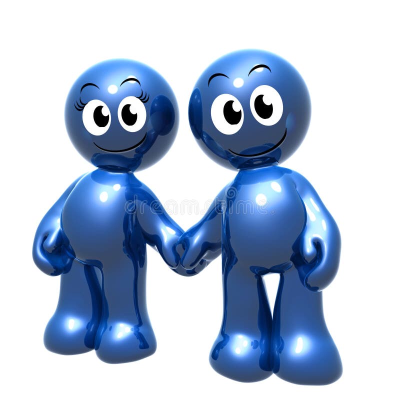 Lovely 3d icon couple holding hand