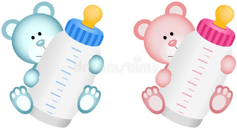 Lovely Baby Teddy Bear with Baby Bottle