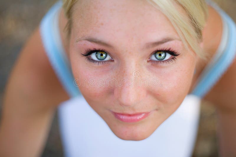 Lovely beautiful blonde woman with amazing eyes