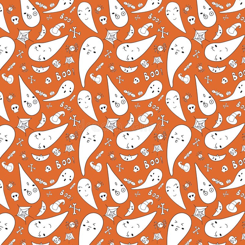 Lovely Ghost,Stylish Cartoon Stock Vector - Illustration of pattern ...