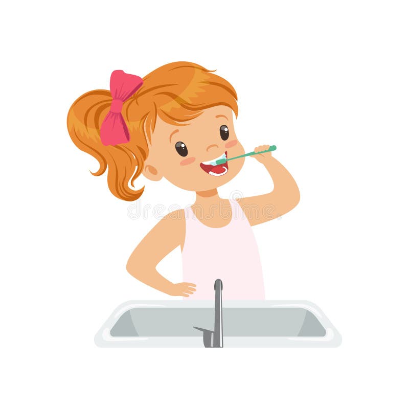 Little Girl Brushing Her Teeth Stock Illustrations – 163 Little Girl  Brushing Her Teeth Stock Illustrations, Vectors & Clipart - Dreamstime