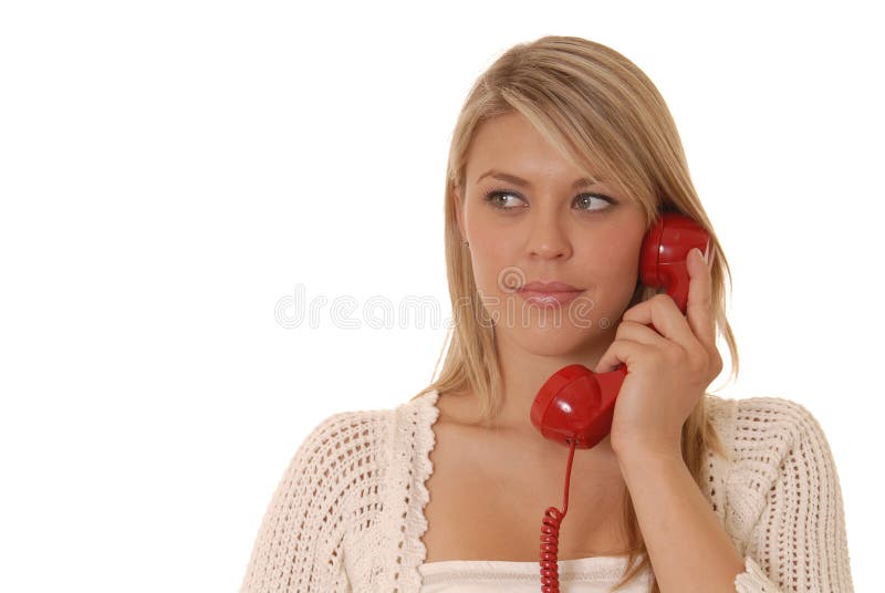 Lovely Girl on Telephone stock image. Image of beautiful 1022651