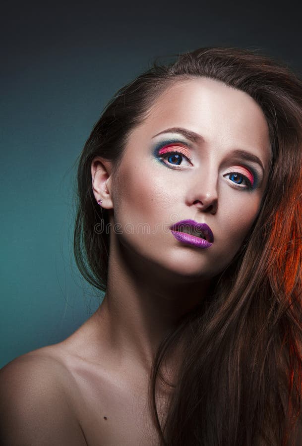 Lovely Makeup on Face Beautiful Girl Stock Photo Image of caucasian, elegance 74906966