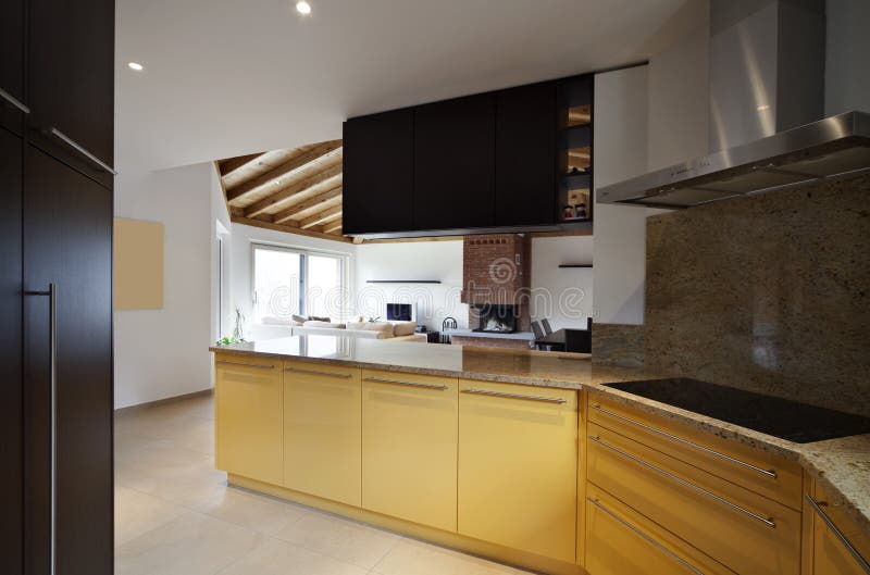 Lovely New House, Modern Interior Stock Photo - Image of kitchen