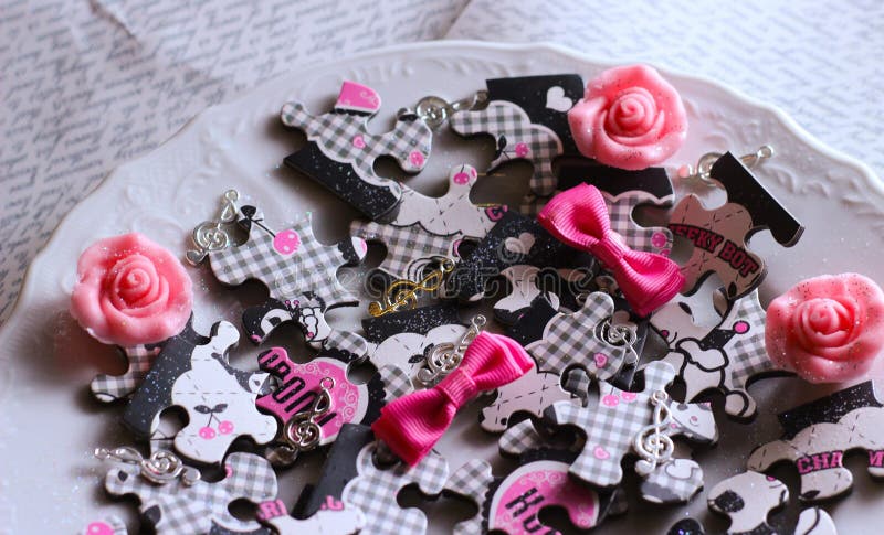 lovely puzzle plate glitter food stock image lovely puzzle plate glitter food stock image