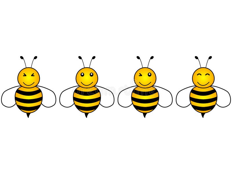 Lovely simple design of a cartoon yellow and black bees