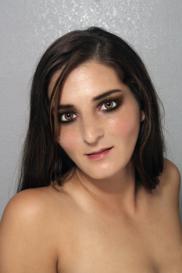 Lovely Young Brunette Headshot 3 Stock Image Image Of Cosmetics 