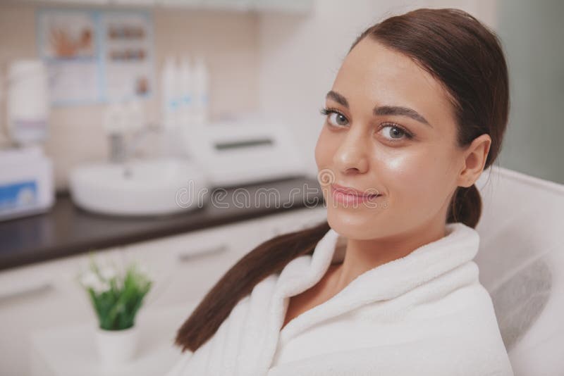 Lovely Young Woman Visiting Cosmetologist At Beauty Clinic Stock Image