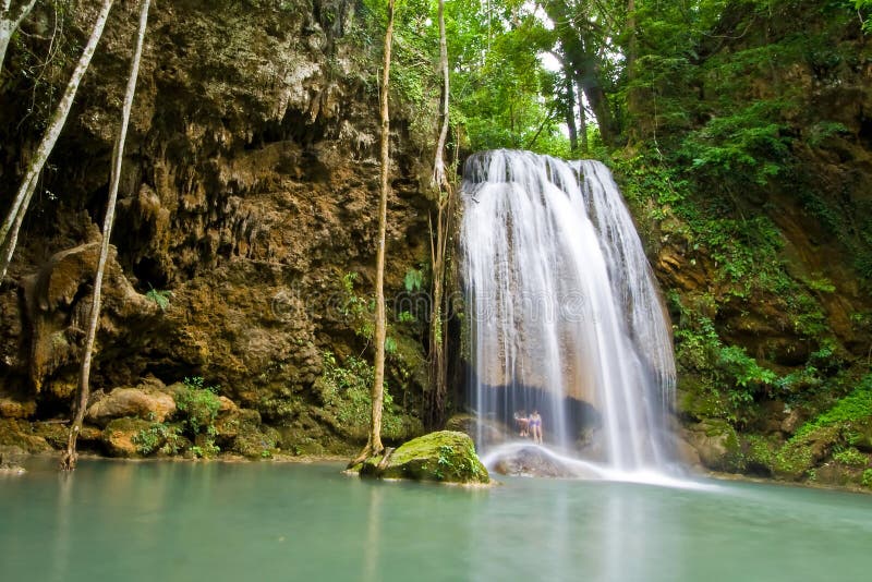 Lover at Erawan Waterfall