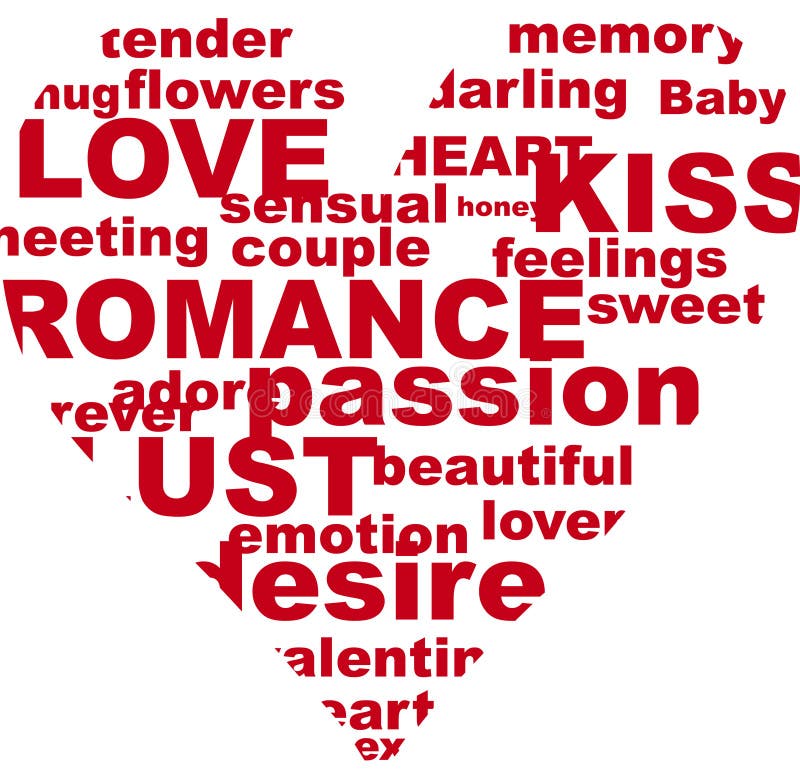 Heart with romantic words in it. Shaped gift vectors