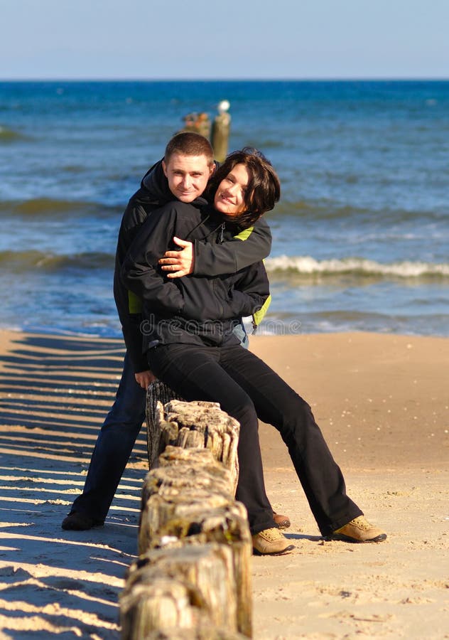 Couple on the beach. stock photo. Image of happiness 31967148