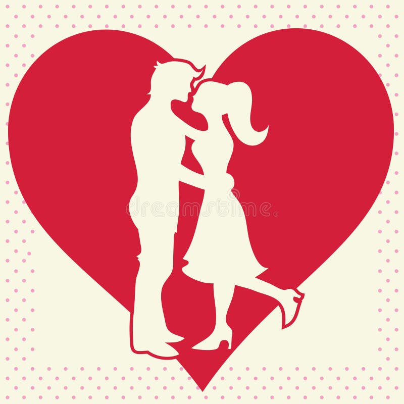 Stickman Stick Figure in Love Couple Heart Kiss Stock Vector ...