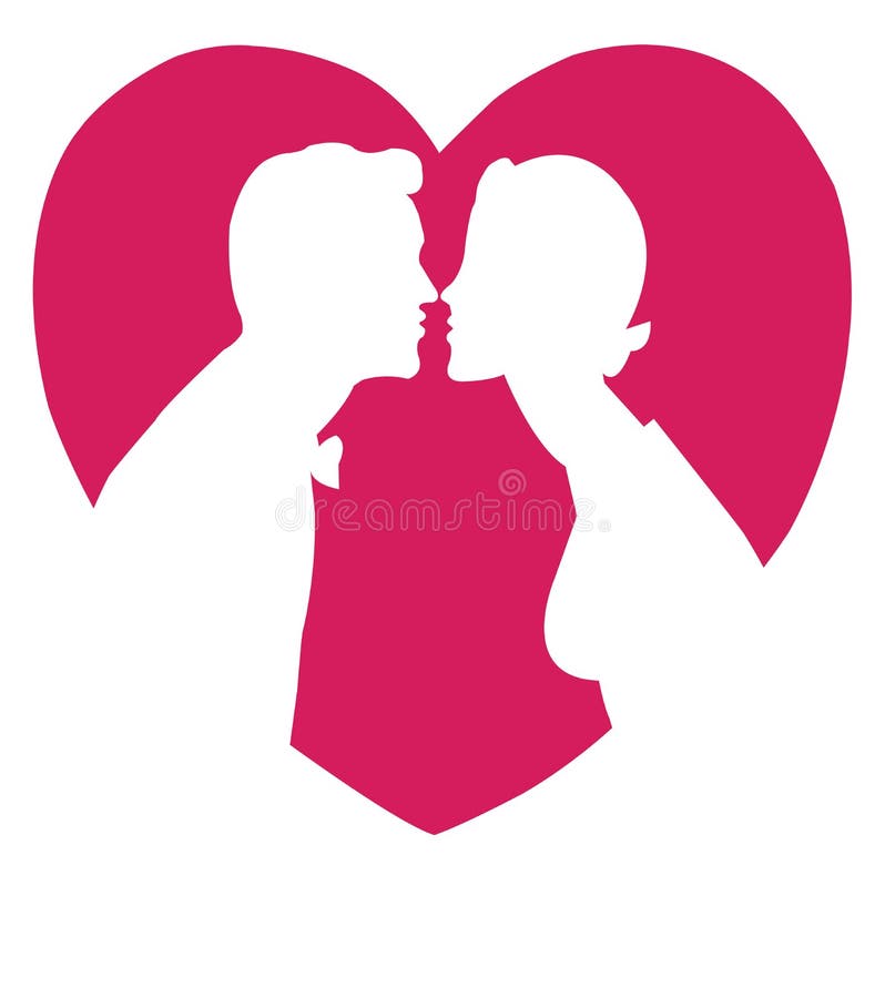 Download Lovers silhouette kissing stock vector. Illustration of ...