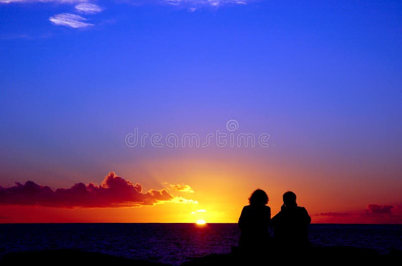 Lovers and sunset 1