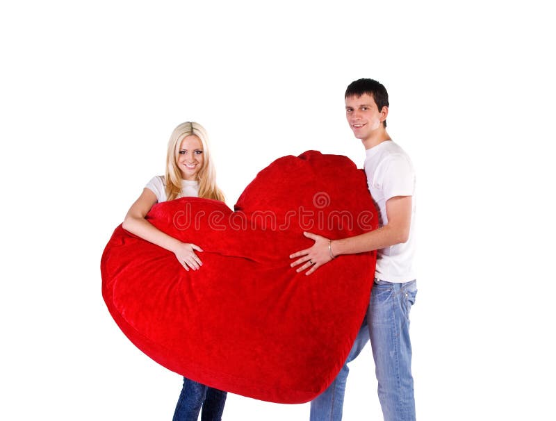 Loving couple with a big heart
