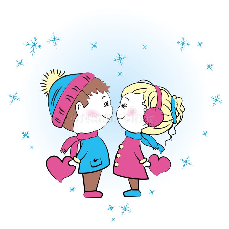 Loving couple holding hearts royalty free illustration Loving couple holding hearts royalty free illustration