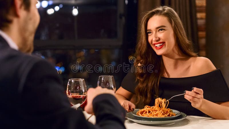 Romantic Dinner In Italian Restaurant Concept Stock Photo - Image of