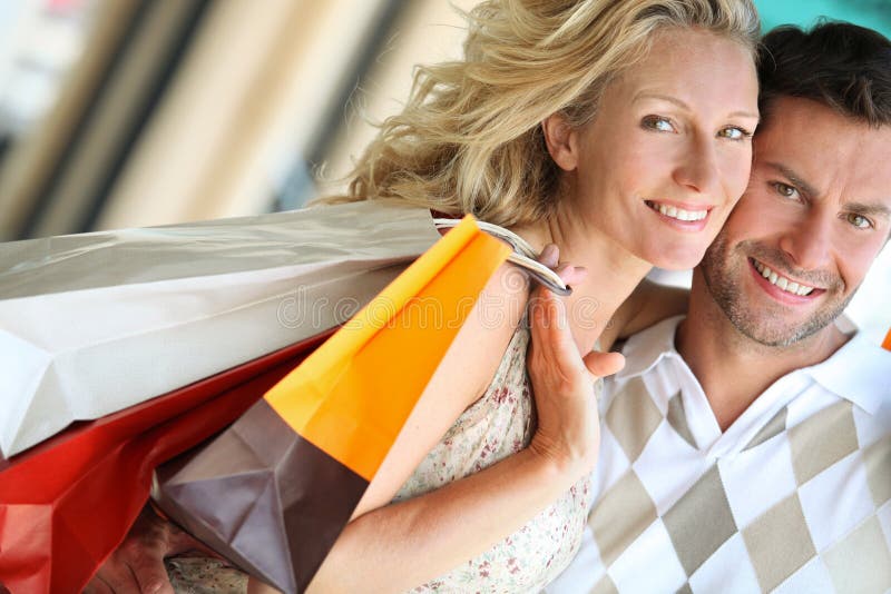 Loving couple shopping