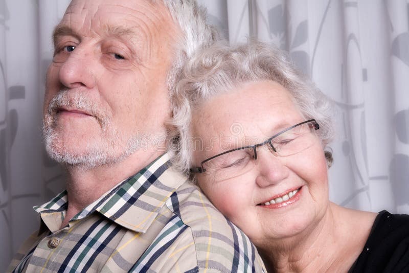 Loving elderly couple