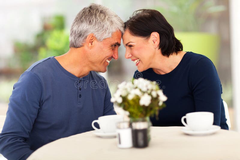 Loving mature couple stock images
