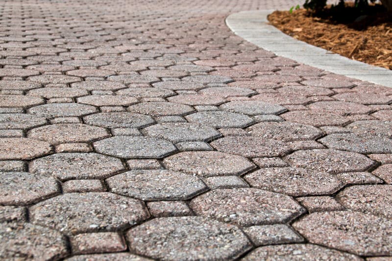 Low Angle Florida Brick Paver Driveway Stock Photo Image of stone