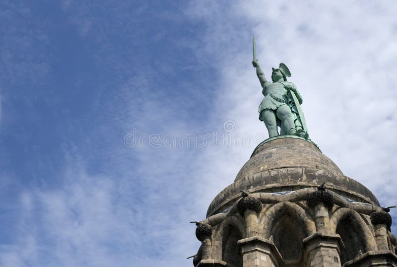 Low angle shot of the monument Hermannsdenkmal in Detmold, Germany royalty free stock photos