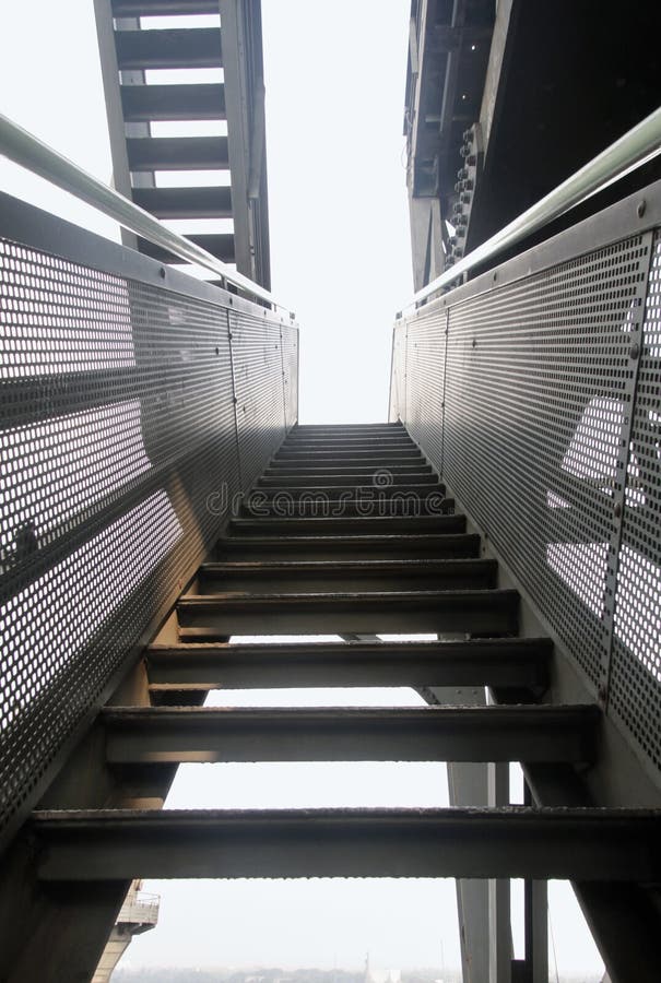 Low Angle Vertical Shot of a of a Staircase Going Up Stock Image