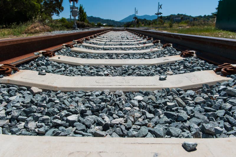 Low angle view of a train track royalty free stock images