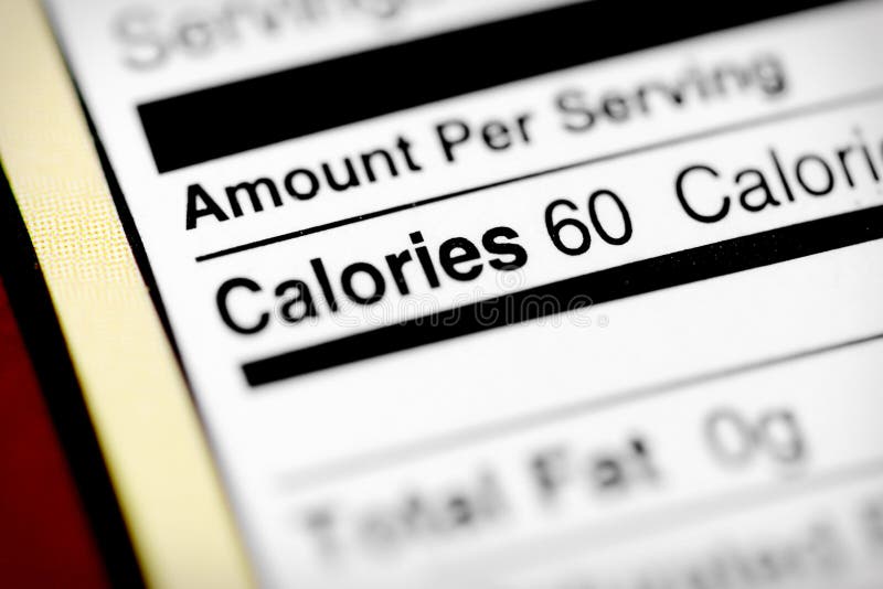 Ernährungs-label mit Fokus auf Kalorien.