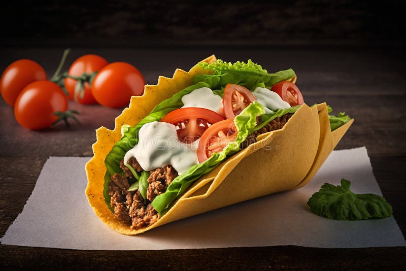 Low Carb Crispy Mozzarella Cheese Taco Shells with Beef, Lettuce and