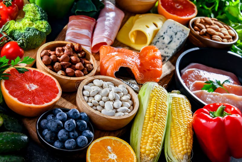 Low-carbohydrate Diet Products Recommended for Weight Loss Stock Photo