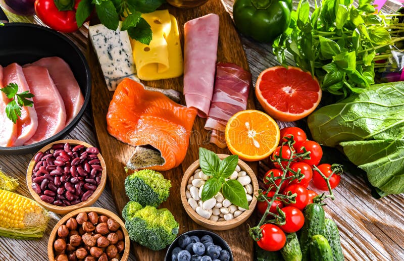 Low-carbohydrate Diet Products Recommended for Weight Loss Stock Photo